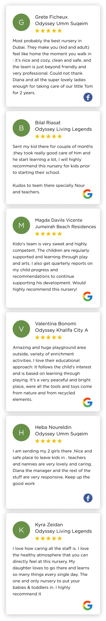 A set of different pages with different colors on them.